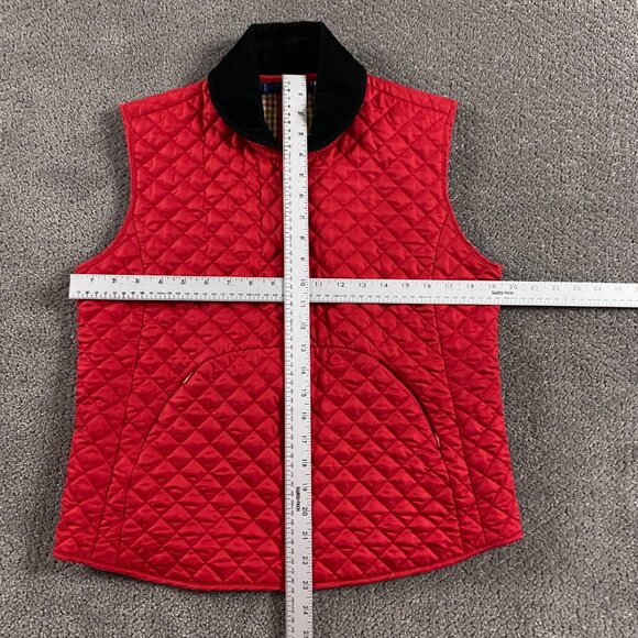 J. McLaughlin Vest Women's Medium Red Quilted Corduroy Collar - Picture 10 of 13